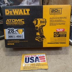 NEW DEWALT 20V BRUSHLESS ATOMIC 3/8 IMPACT WRENCH 