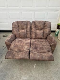 Suede Recliner Love Seat Couch