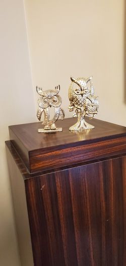 2 Vintage 70s Retro Owl Earring Holders