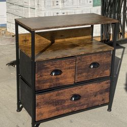 Maya Storage Shelving Unit, Wood Grain/Black