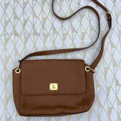 Ralph Lauren Leather Shoulder Bag for Women / Medium Brown Purse Handbag