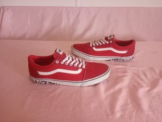 VANS Mens Ward Sidewall Off The Wall Skate Shoes Red/White Size 13 / 508357