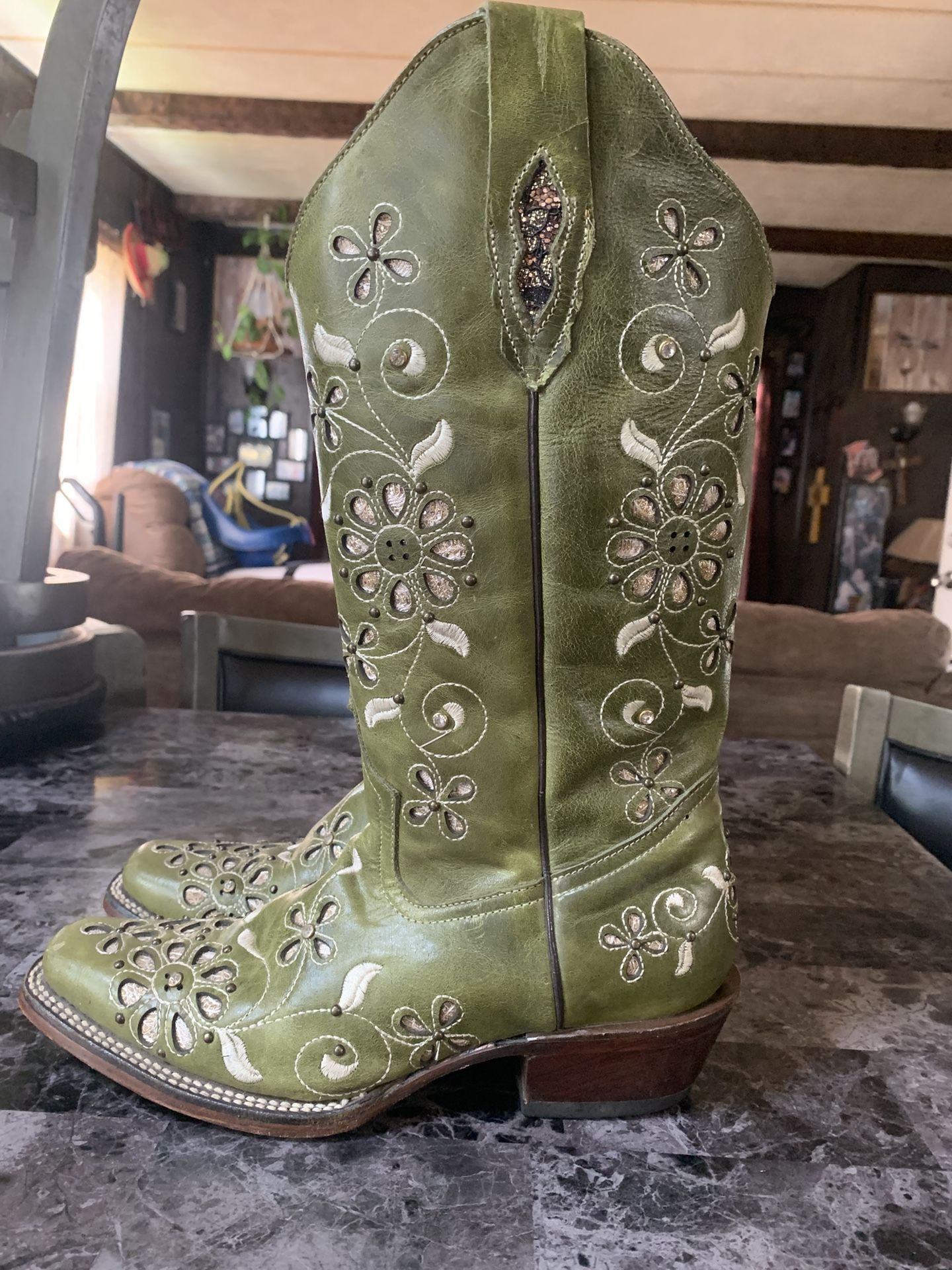 Brandon Boots - Green - Size 8.5