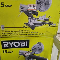 New RYOBI
15 Amp 12 in. Corded Sliding Compound Miter/beveled Saw with Laser Cutline Indicator
