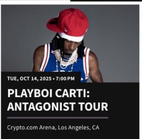 4 Ticket To Playboi Carti Concert 