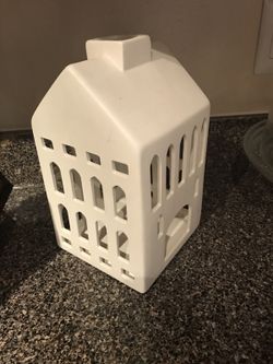 Ceramic candle holder house