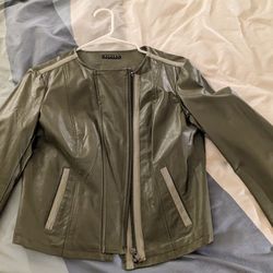 Olive Leather Jacket 