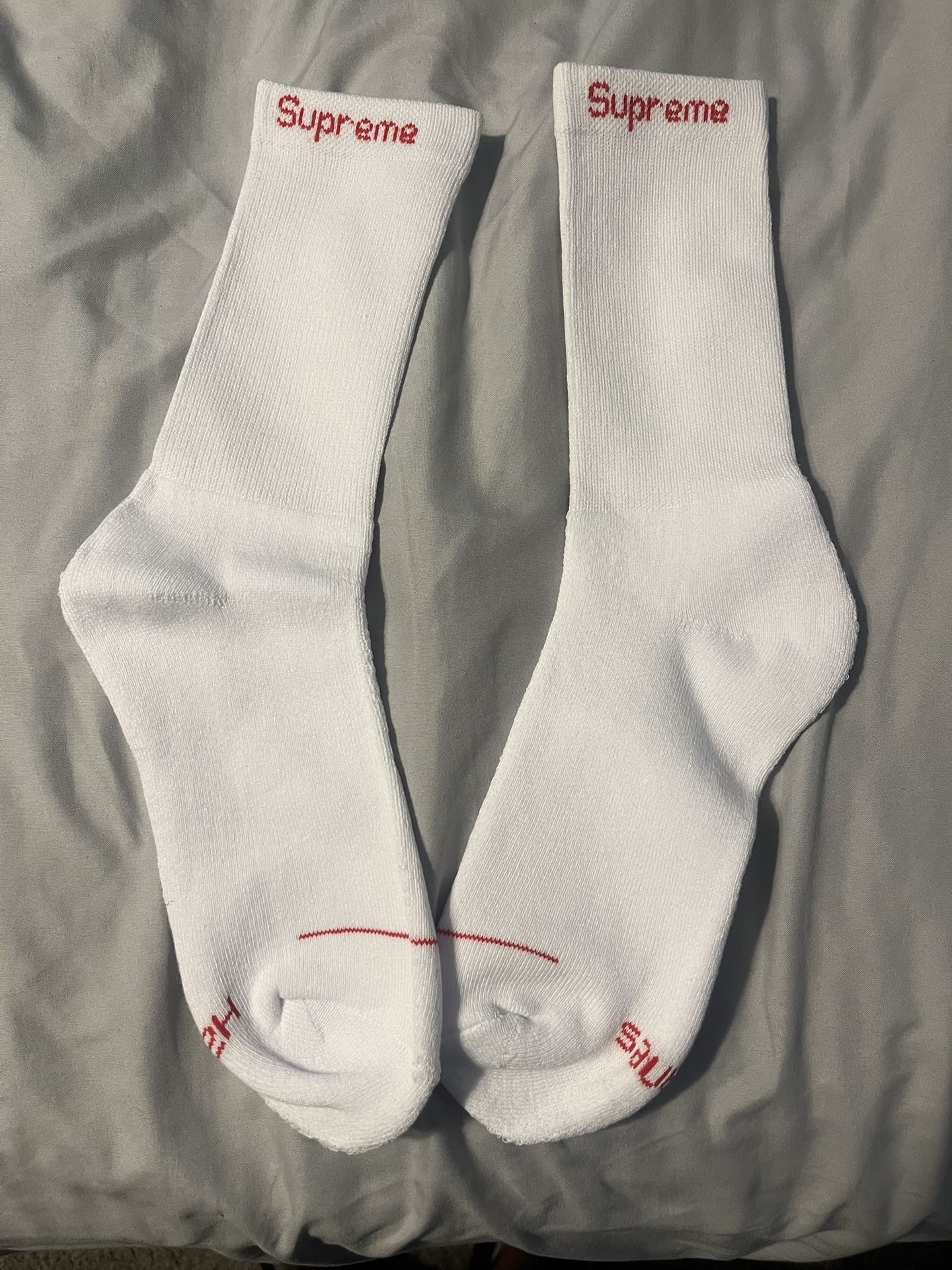 White Supreme Socks