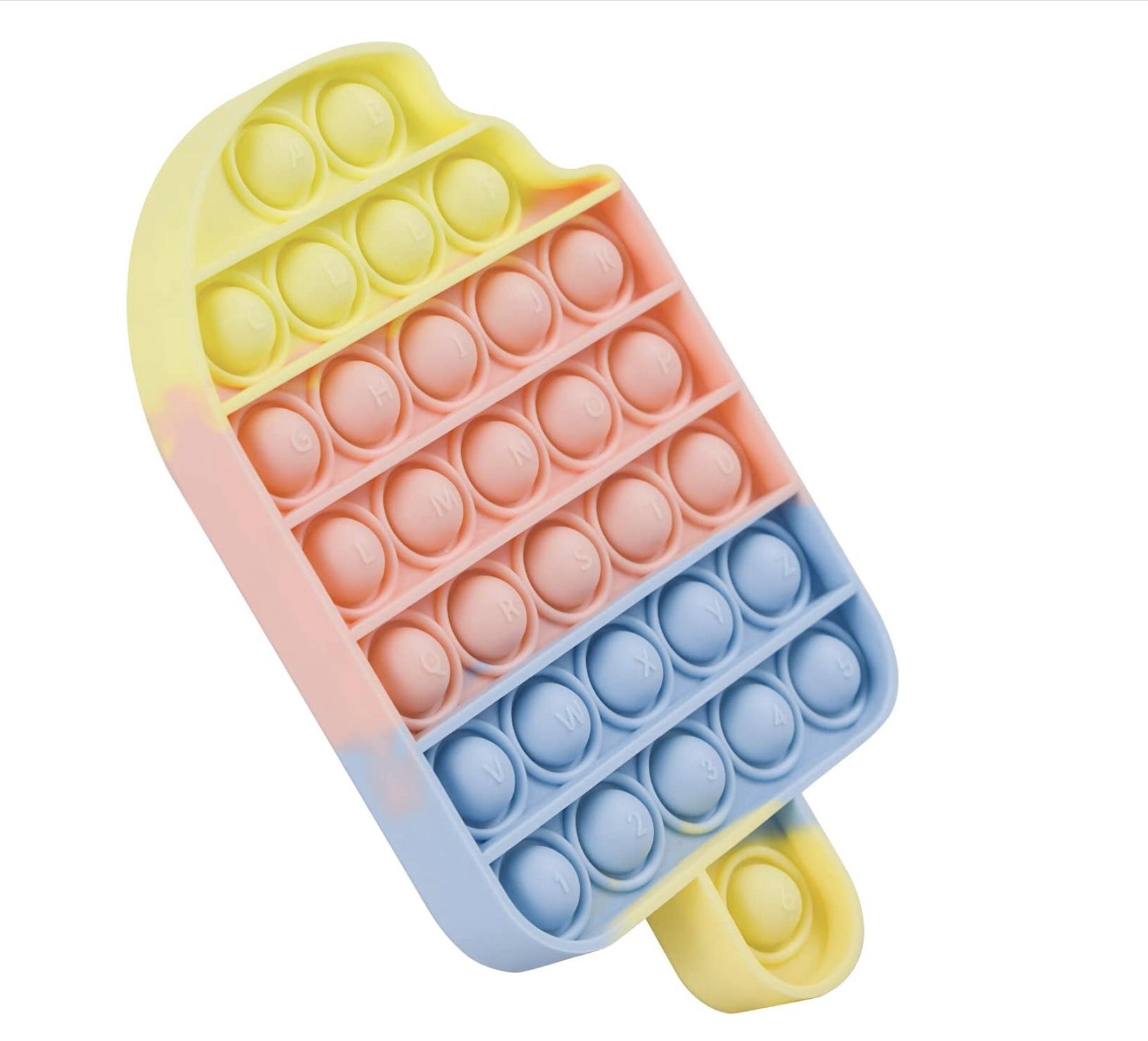 Push Pop Bubble Fidget Sensory Toy - Push Fidget Toy for Kids Autism Special Needs Stress Reliever Silicone Squeeze Sensory Stress Reliever Toy (Ice C