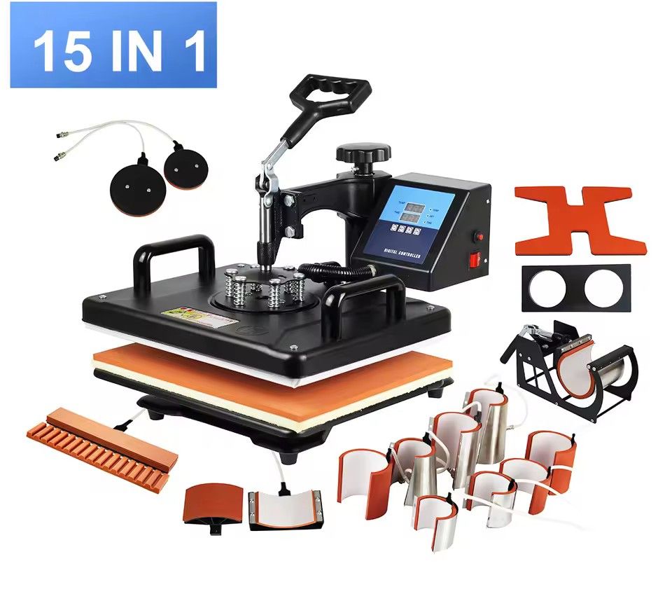 15 in 1 Heat Press - T Shirts, Mugs, Hats, Plates, Shoes