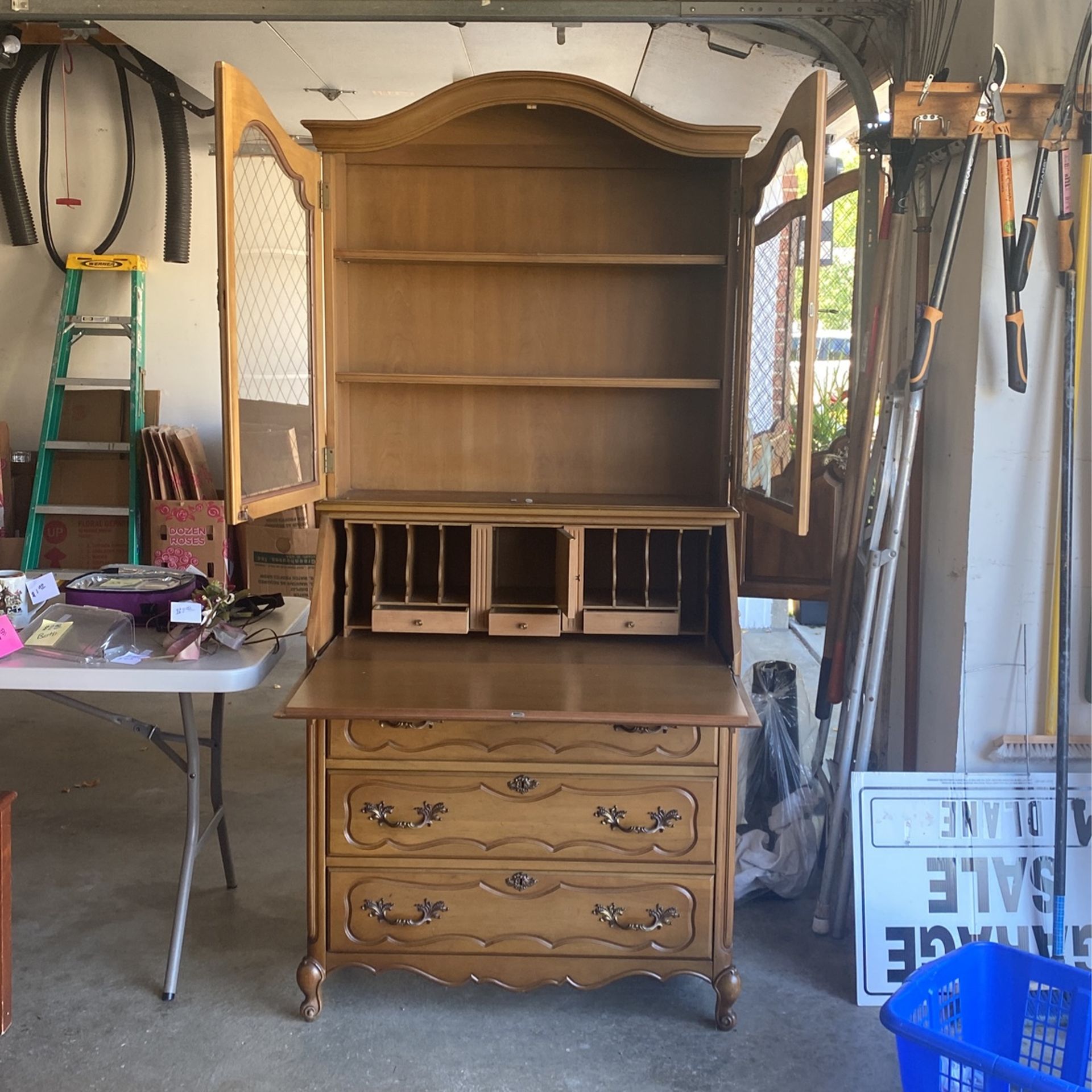 Curio Desk With Glass Doors