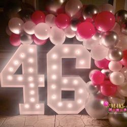 Marquee Numbers And Balloons birthday Decoration