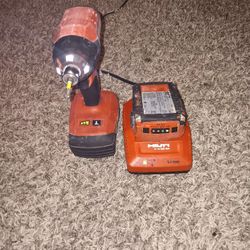 Hilti Drill With 2 Batteries And Charger 