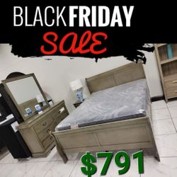 Louis Philip Gray Bedroom Set