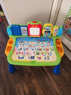 VTech Explore & Write Activity Desk + RARE Expansion Packs – COMPLETE!