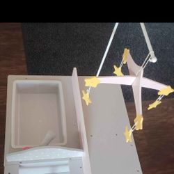 Kids wooden baby doll crib