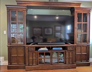 Large Wood Entertainment Center Wall Unit