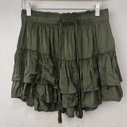 Aerie Sage Green Ruffle Mini Skirt S
