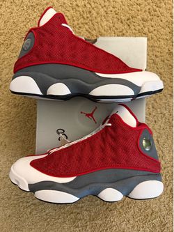 Size 9 (Worn once, comes with original box) - Air Jordan 13 retro red flint