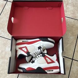 Air Jordan 4 Retro GS White/Red/Black 6.5Y