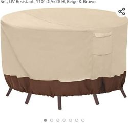 Vailge Round Patio Furniture Covers, 100% Waterproof Outdoor Table Chair Set Covers,