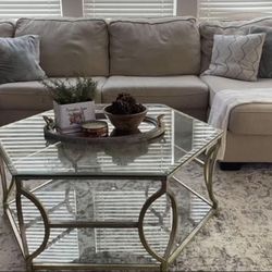 Glass Hexagonal Coffee Table 