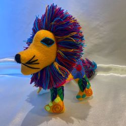 Handmade Mexican Felt Lion Plush