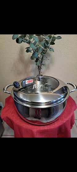 CACEROLA HONDA DE 18 QT DE ACERO INOXIDABLE 5-PLY VIDA SANA PRINCESS HOUSE 🌷⚘️