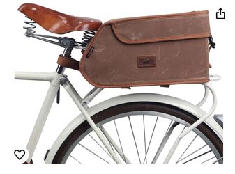 Brand New Canvas Bicycle Pannier Bike Rear Rack Insulated Trunk Cooler Bag Accessory Brown)