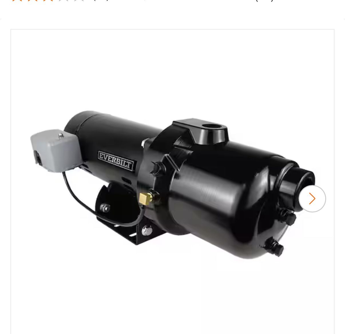 Everbilt 1/2 HP Plastic Shallow Well Jet Pump 