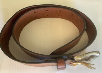 DOUBLE PRONG RETRO STYLE LEATHER BELT