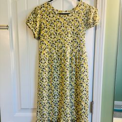 Wonder Nation, Floral Dress, Yellow Green, Kids 10-12