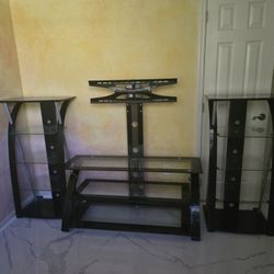 Black Metal Entertainment Center TV Stand