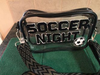 Soccer Night Stadium see through zipper bag with adjustable strap
