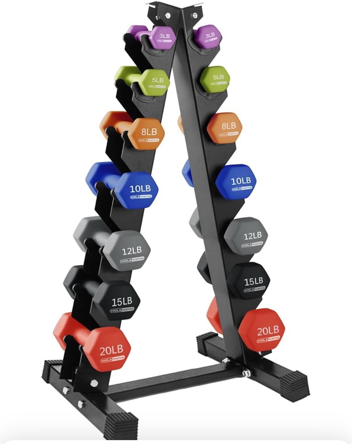 Neoprene Dumbbell Set With Rack 140lbs