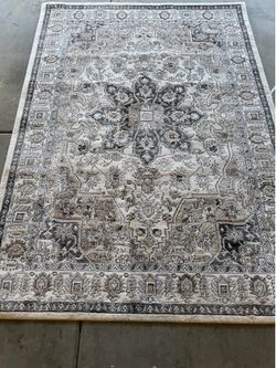 New Nourison Briar 5x7 Cream Gray Vintage Area Rug