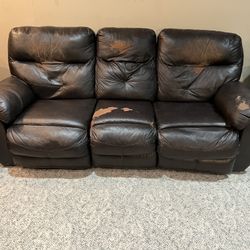 Faux Black 3 seater Reclining Couch