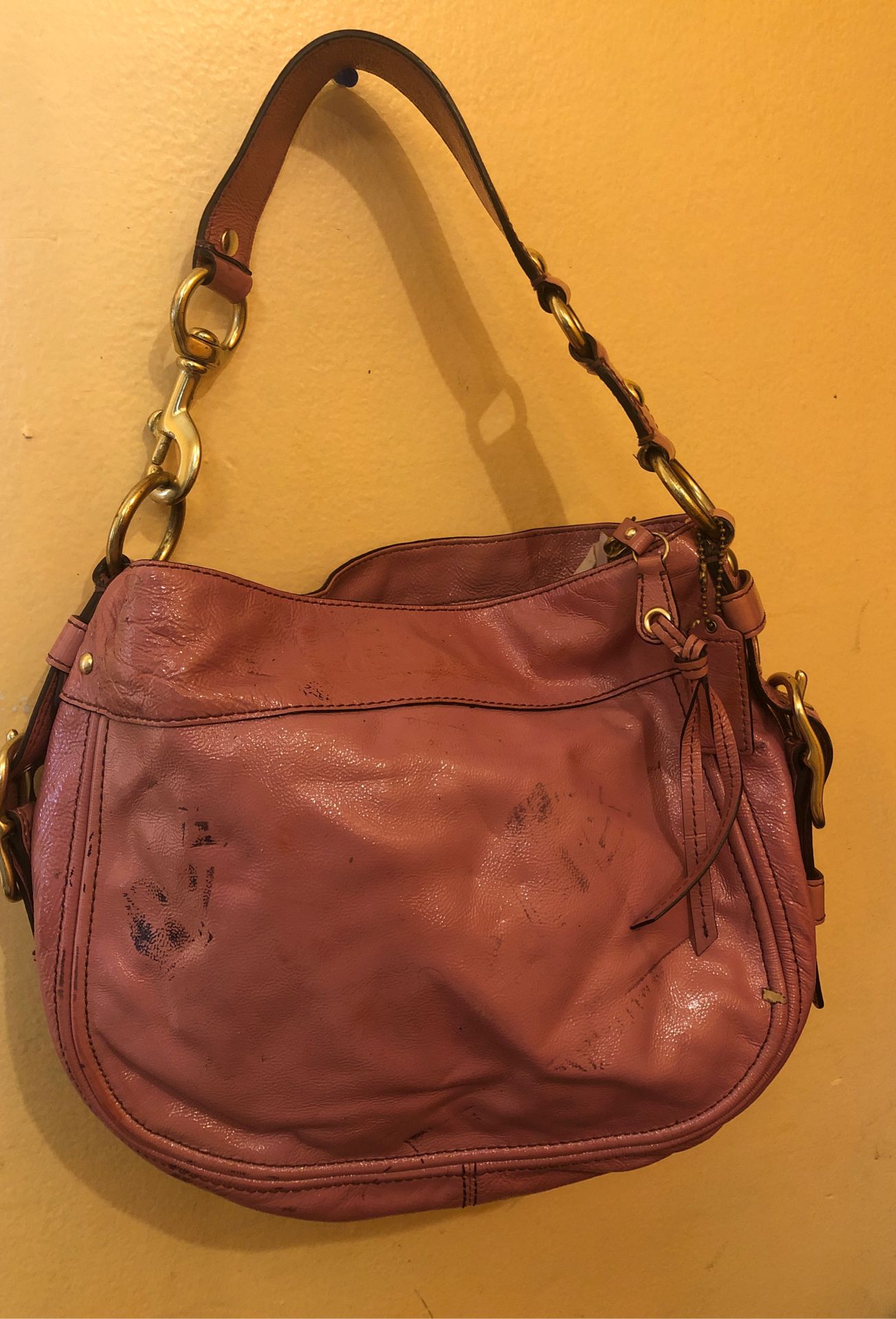 Patent leather pink Coach Bag