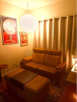 Ekornes stressless Pegasus reclining love seat with ottoman