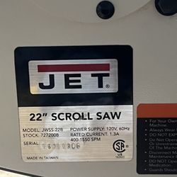 JET SCROLL SAW 22 in. 120-Volt JWSS-22B