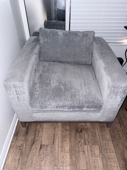 Noel Gray Fabric Chair | Square arms | Bernhardt