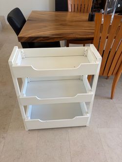White 3-Tier Storage Shelf Unit Pottery Barn