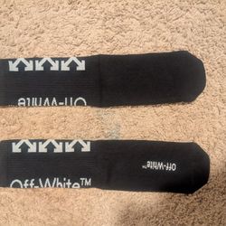 Off- White 1 Pair Crew Socks Black White 