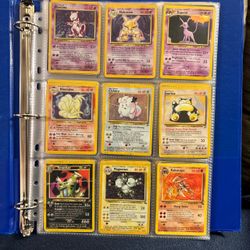 Vintage Pokemon Card Binder Collection 150+ Damaged/ Highly Played Cards