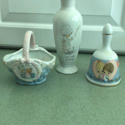 Precious Moments Enesco Vase, basket and bell