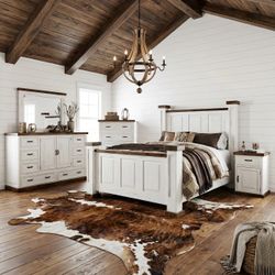 King Size Rustic Farmhouse Bedroom Set