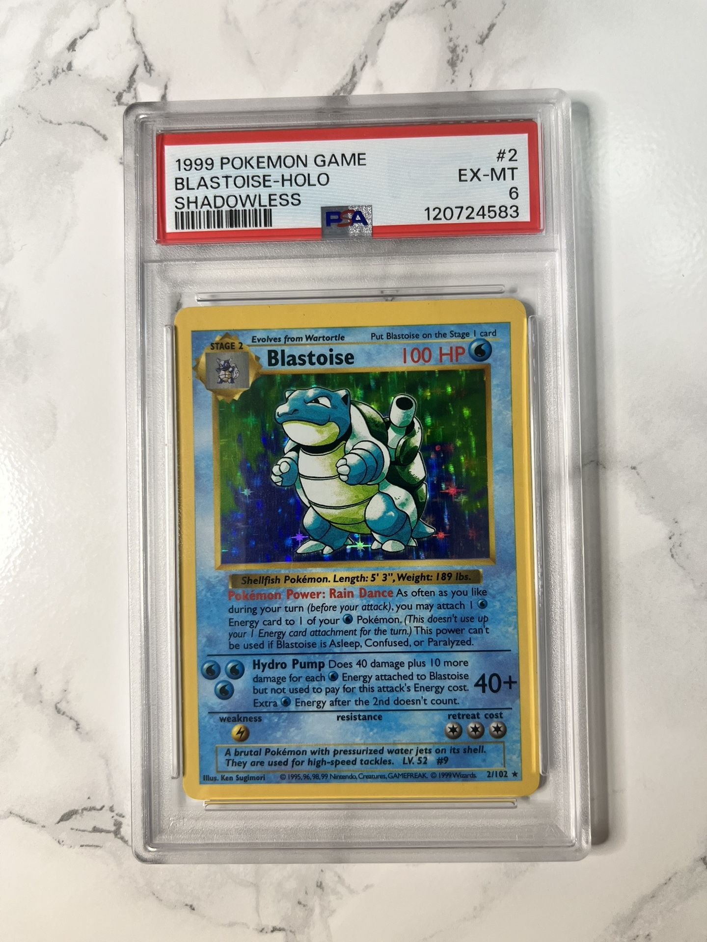 PSA 6 Shadowless Blastoise - 1999 Base Set
