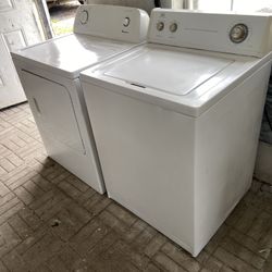 ILL RUN BOTH FOR YOU. PERFECTLY RUNNING WHIRLPOOL ROPER SUPER CAPACITY WASHER & ELECTRIC DRYER SET.BOTH RUN LIKE NEW