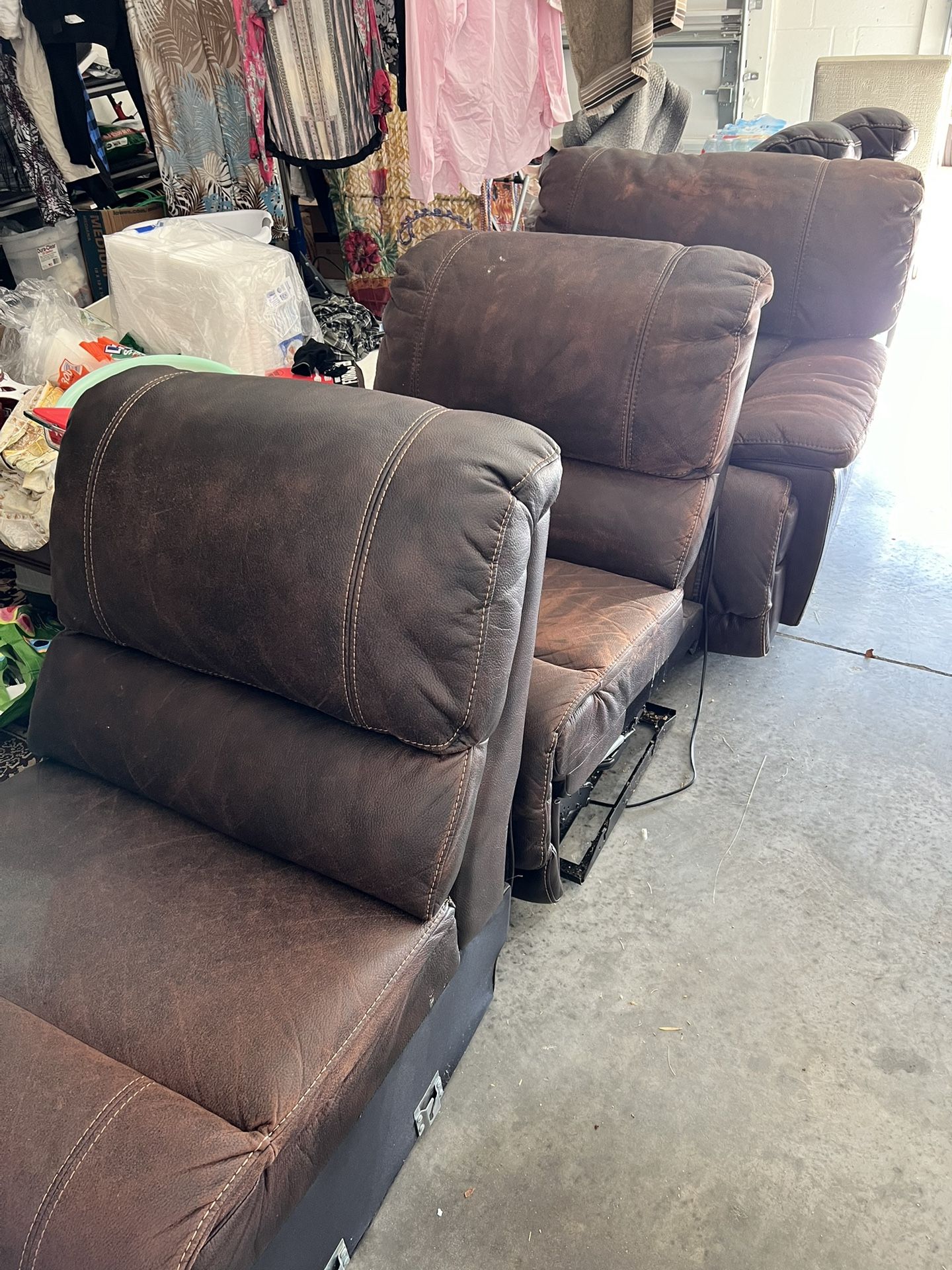 Brown Leather Recliner Couch