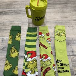 Grinch Cup & Sock Set $60